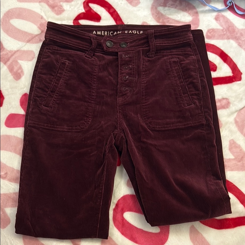 American Eagle Outfitters Burgundy Skinny Pants